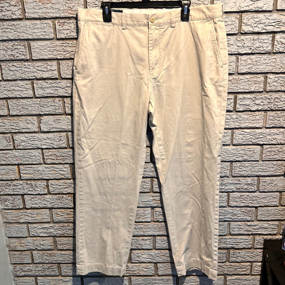 Polo Ralph Lauren Preston Pant Mens 38x32 Khaki Tan Cotton Chino Straight Leg